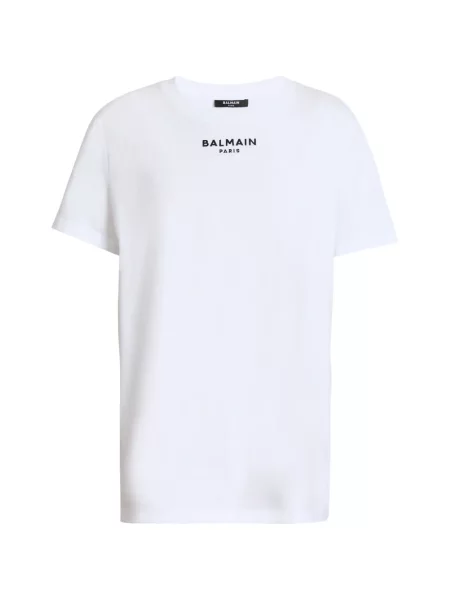 Tricou Balmain cu broderie alb