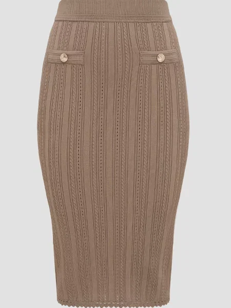 Спідниця міді GUESS коричневий