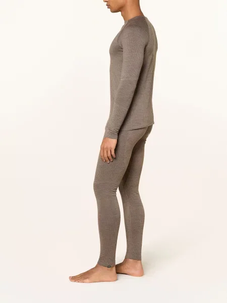 Odlo Funkční Prádlo-Kalhoty Seamless Performance Wool S Merino Vlnou hnědá