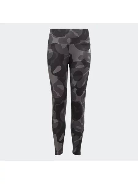 Legíny Essentials AEROREADY Seasonal Print High-Waist Kids černé