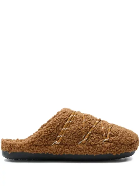 Домашни пантофи Moon Boot с връзки с дантела кафяво