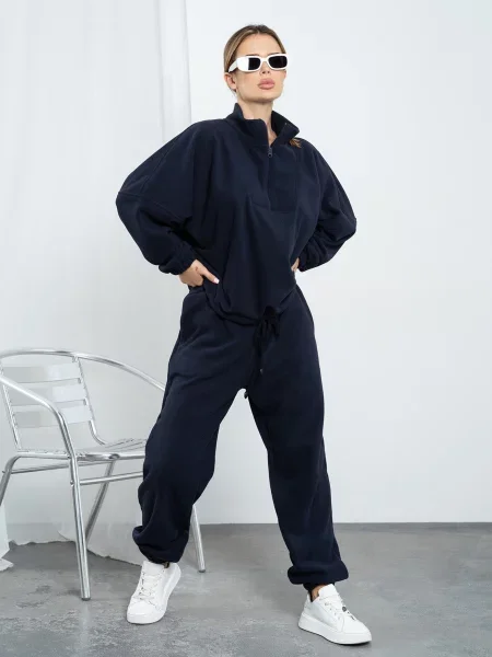 ISSA Plus Спортивний костюм Темно-синій Фліс синій