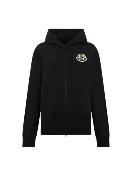 Bluza z kapturem Moncler z kapturem z logo czarna
