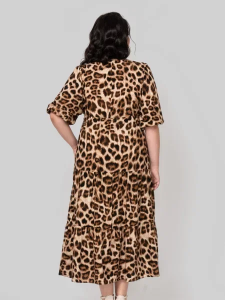Сукня міді All Posa бавовна/поліестер коричневий
