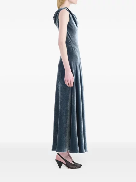 Rochie maxi Altuzarra de catifea albastru