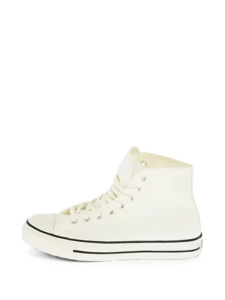 Top Converse cu platformă din canvas cu imagine alb