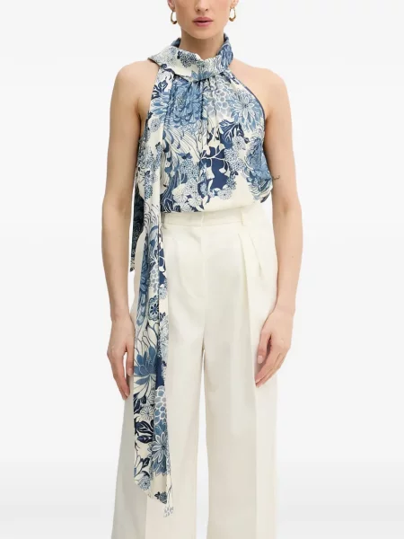 Top Guess cu model floral cu imagine cu gât halter