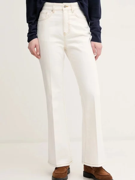 Дънки Sisley с висока талия бежово