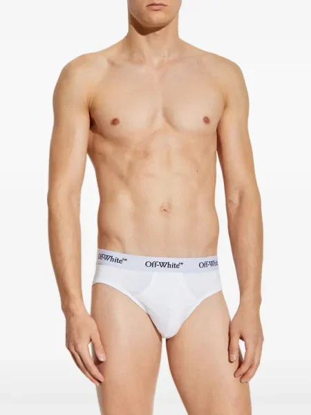 Chiloți multipac Off-white cu autograf alb