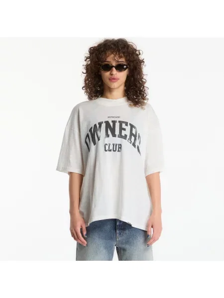 Represent tricou din Owners bej cu imprimeu alb