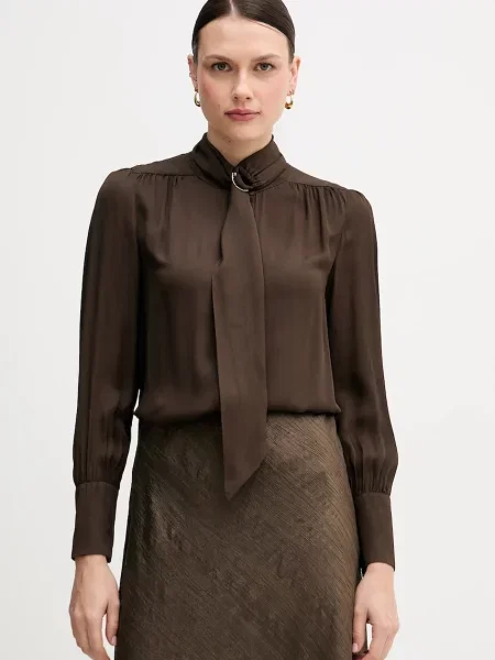 Риза Pedro del Hierro дамска със стандартна кройка кафяво