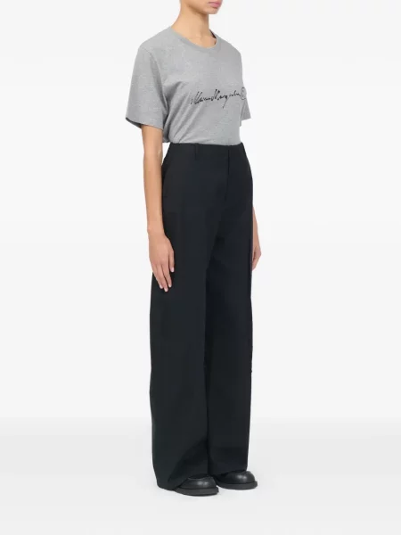 Hlače Mm6 Maison Margiela keper crna