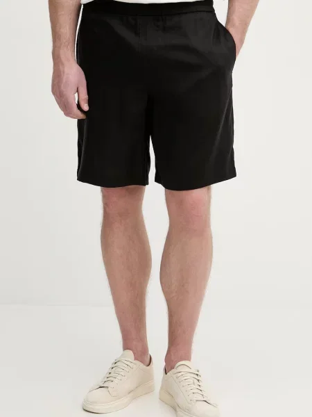 Armani Exchange szorty z lyocellu czarne