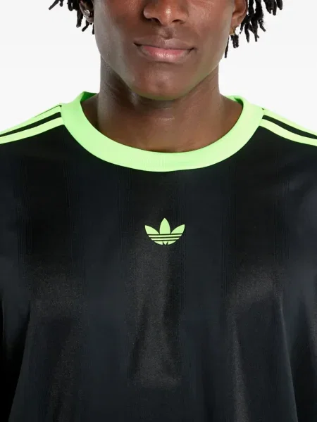 Футбол тениска с дълъг ръкав Adidas на райета мъниста бяло