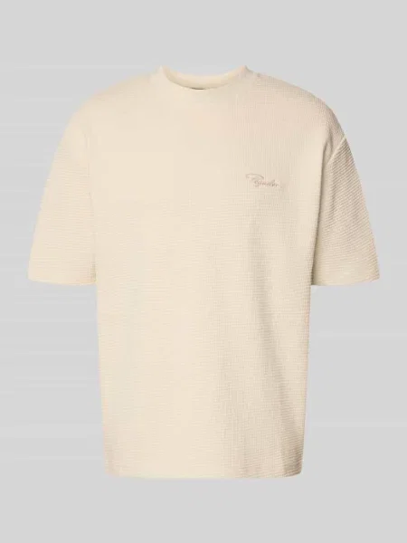 T-shirt o kroju oversized z fakturowanym wzorem i wyhaftowanym logo Pegador biała