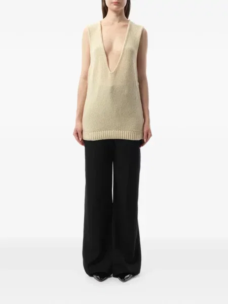 Pulover Lanvin fără mâneci cu decolteu în V