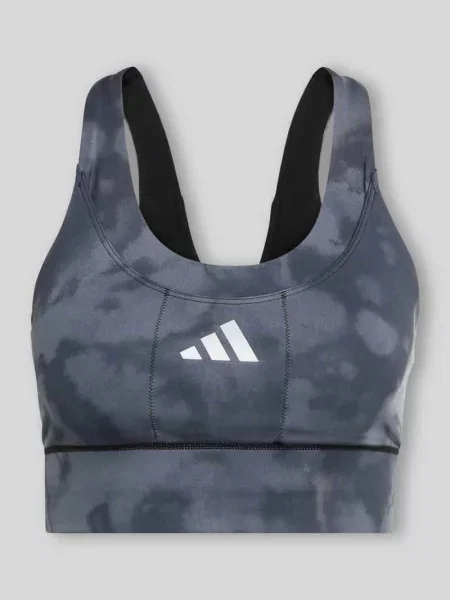 Biustonosz sportowy z nadrukiem z logo Adidas Training czarny