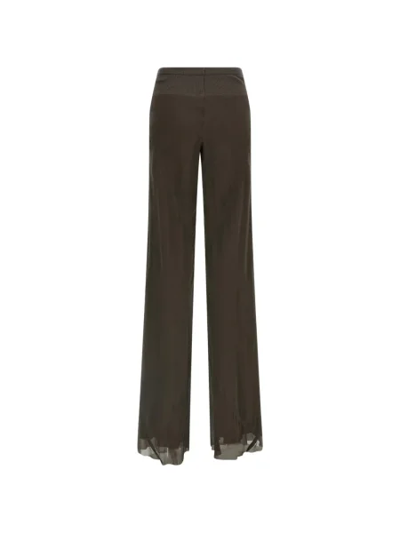 Pantaloni Rick Owens de mătase maro