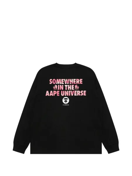 Lung tricou Aape By A Bathing Ape cu imagine negru