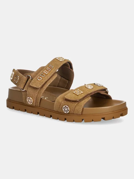 GUESS Sandale cu baretă FLORIZI coniac maro