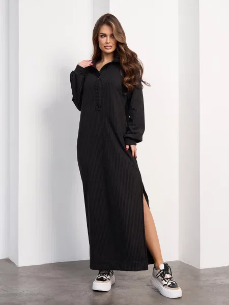 Сукня максі ISSA Plus комбінований верх чорний