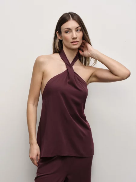 RÆRE by Lorena Rae Top Amelia burgundy roșu