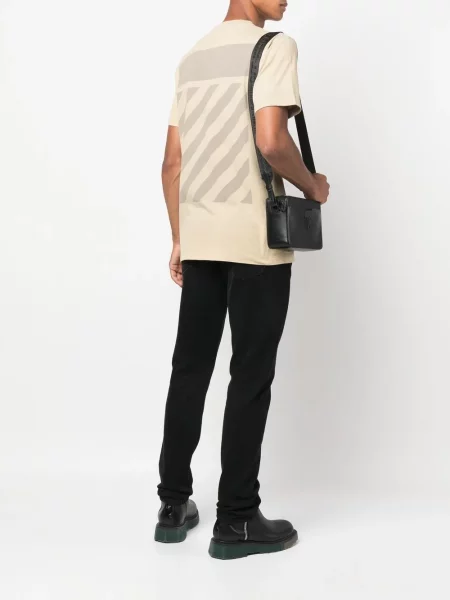 Raštuotas trumpas marškinėliai Off-white balta
