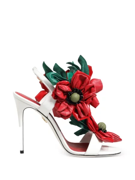 Sandale Dolce & Gabbana cu model floral cu aplicații alb