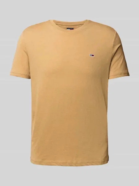 T-shirt z wyhaftowanym logo Tommy Jeans beżowa