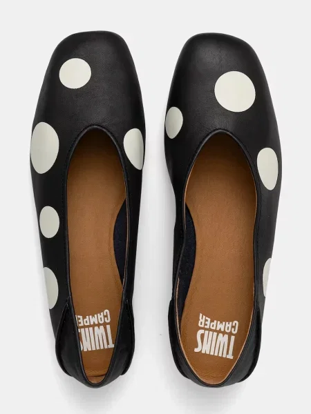 Usnjene balerinke Camper TWS črna