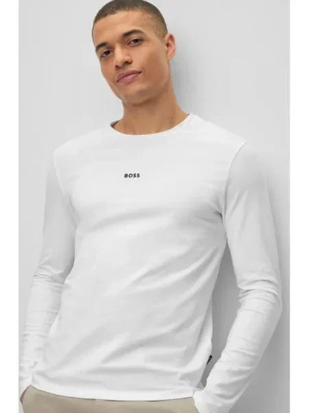 Tricou mânecă lungă Boss Orange alb