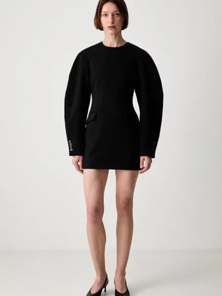 Rotate FITTED TAILORED rochie simplă negru