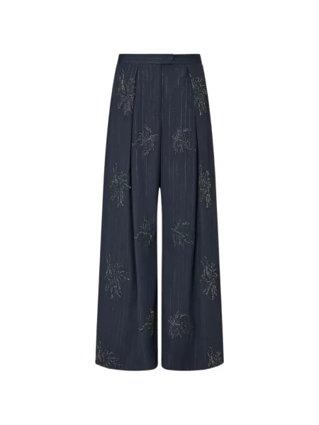 Pantaloni palazzo Liu Jo cu broderie gri