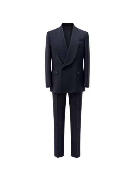 Costum Franzese Collection cu model herringbone albastru