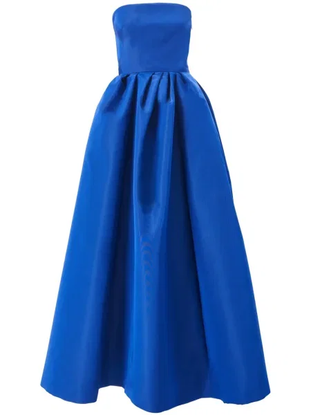 Sukienka midi Carolina Herrera do kolan bez ramiączek garniturowa niebieska