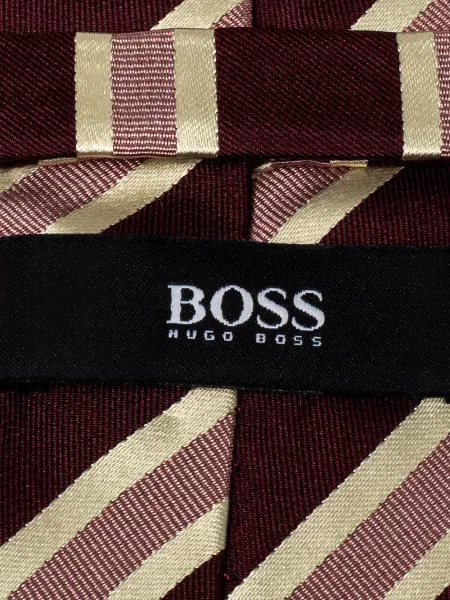 Μεταξωτή ριγέ γραβάτα Boss γραβάτες κόκκινο