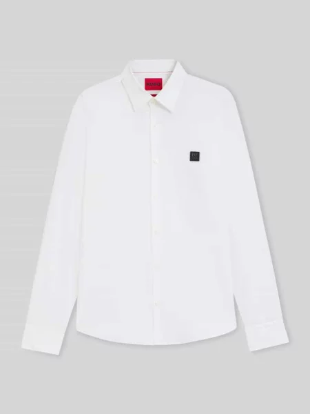 Koszula casualowa o kroju slim fit z mieszanki bawełny model ‘ERMO’ Hugo biała