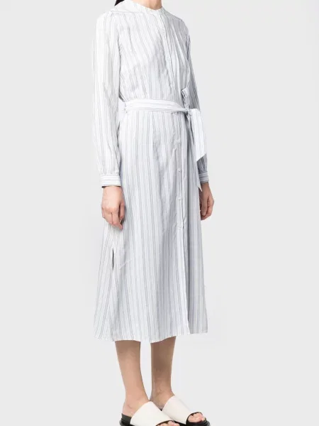 Смугаста костюмна міді сукня-сорочка Tommy Hilfiger біла