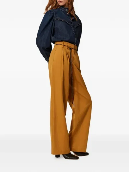 Pantaloni Twinset plisate maro