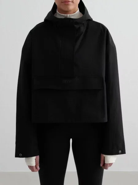 Anorak skrócony wodoodporny mm 3L regulowany kaptur czarny