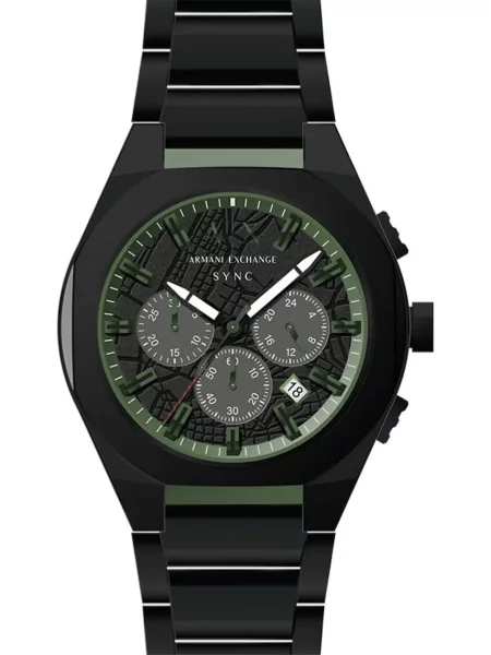 ARMANI EXCHANGE Ceas analogic SYNC verde negru