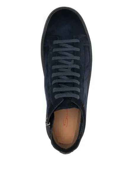 Sneakerși Santoni din piele de căprioară albastru