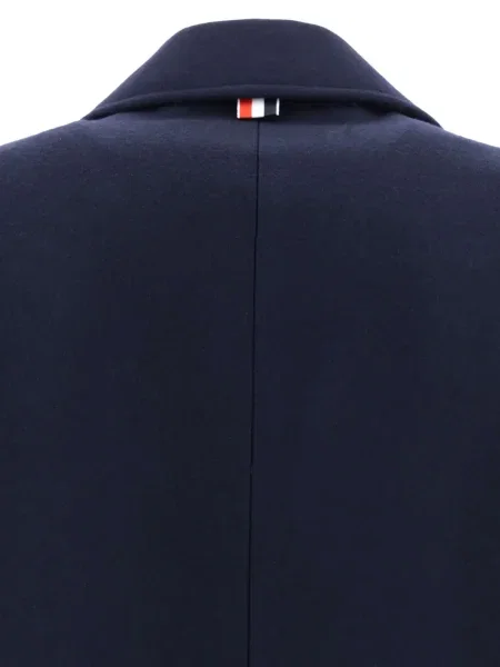Palton Thom Browne de lână albastru