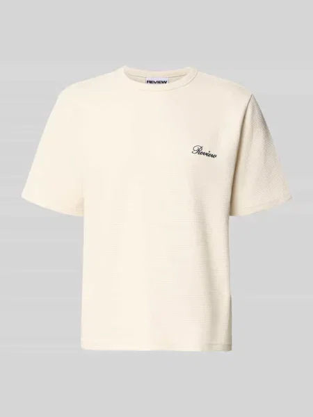 T-shirt z przeszyciem z logo Review