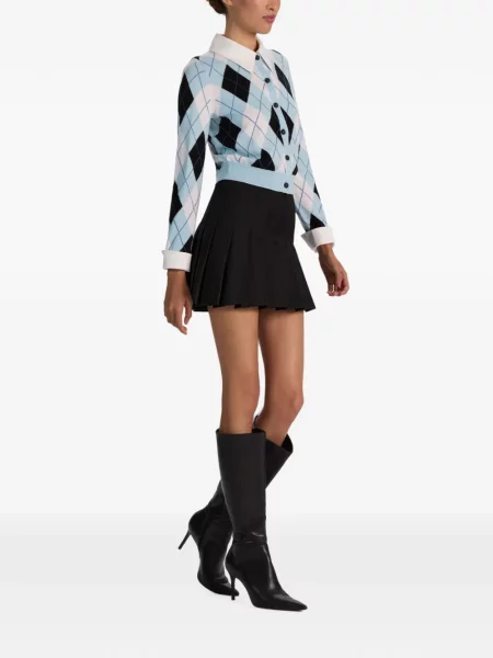 Cardigan Alice + Olivia de lână cu model argyle albastru