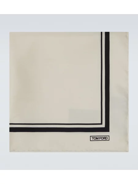 Svilen šal Tom Ford s potiskom bela