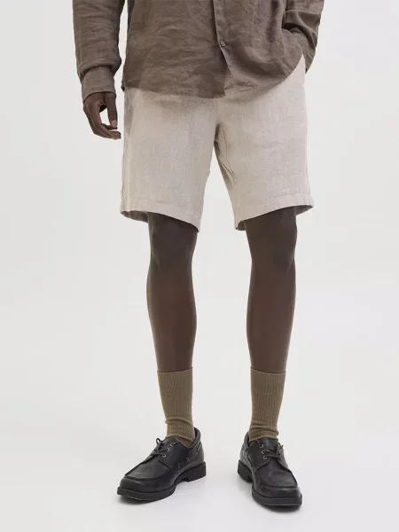 Шорти JACK & JONES льон/віскоза бежевий