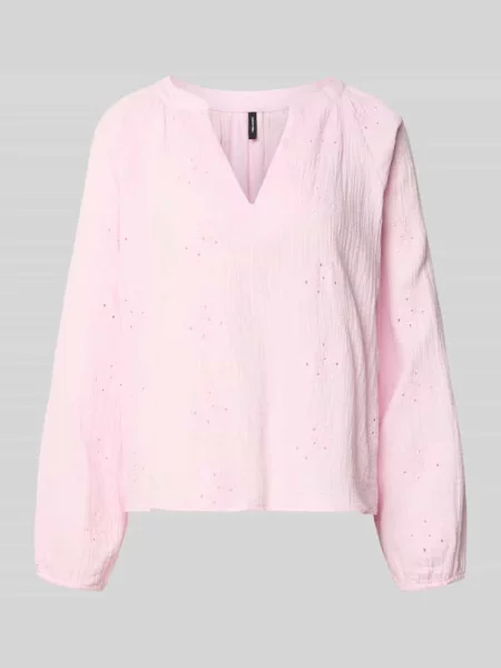 Bluzka z długim rękawem o kroju relaxed fit z czystej bawełny model NATALI' Vero Moda