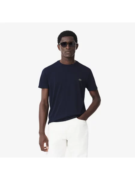 Lacoste T-Shirt Z Okrągłym Dekoltem Z Dżerseju Z Bawełny Pima granatowa