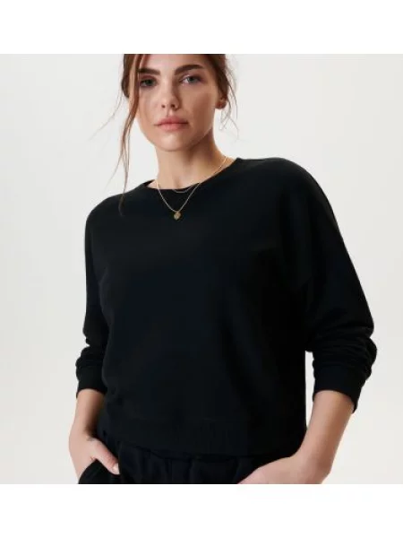 Sinsay Oversized mikina s elastickým lemem výstřihem a manžetami Černý